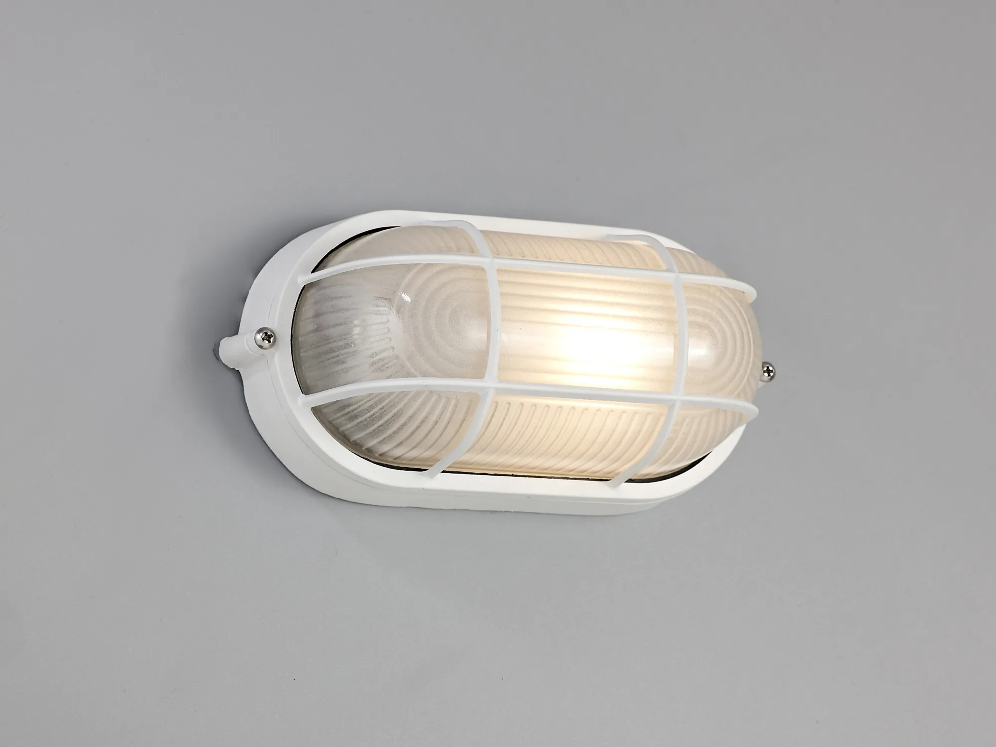 Avon Oval Wall Lamp 1 Light IP44 Outdoor White D0479  Deco Avon